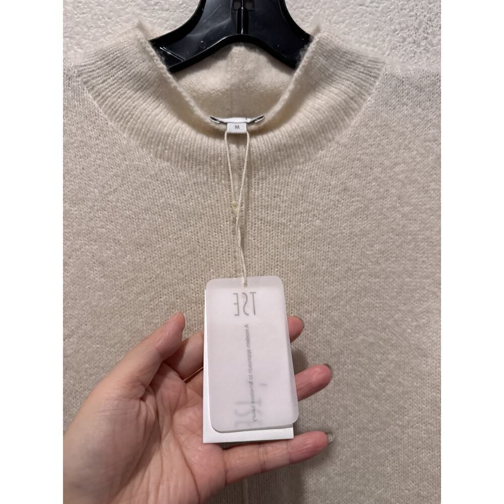 TSE BOUCLE CASHMERE DRESS Cream M - Picture 10 of 11